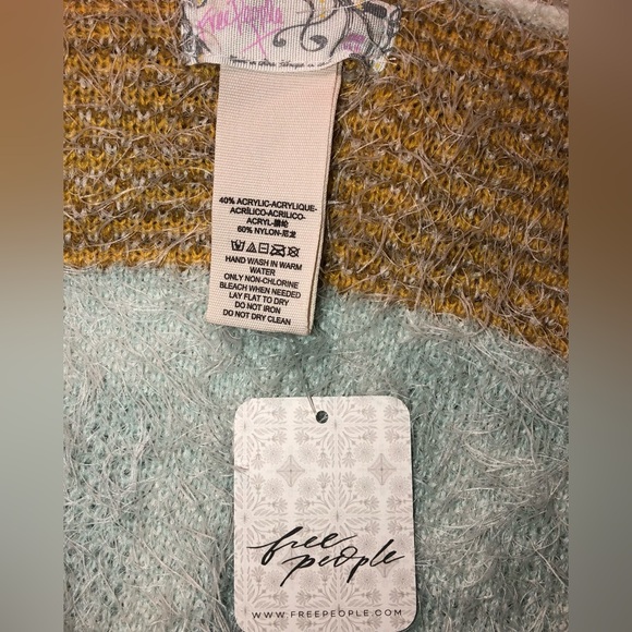 NWT Free People Diamond Back Boho Kimono Open Front Sweater,Size-OS - Picture 7 of 11